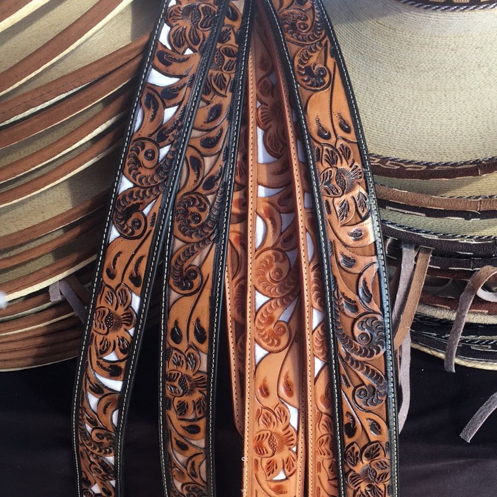 Stunning leather leather belt unisex